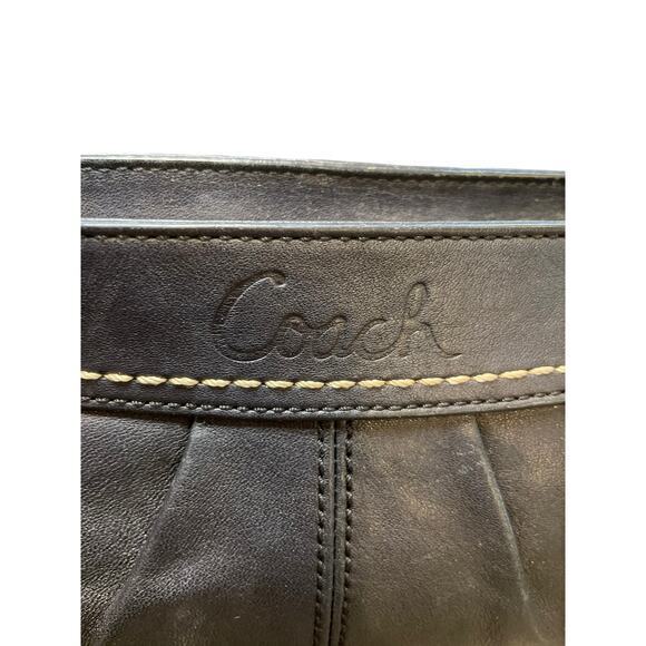 Coach‎ Soho Pleated Matted Black Leather Clutch Wristlet Handbag Purse F13734 - Picture 2 of 14